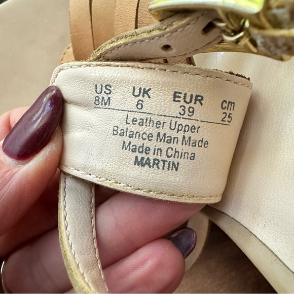 Beautiful Franco Sarto Leather Martin Strappy Sandal Heels - Picture 9 of 12